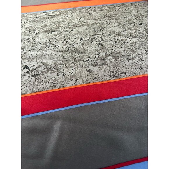 CHRISTIAN DIOR Gray Geometric Silk Scarf 31’’- 28.8’’ EX COND - Picture 5 of 5